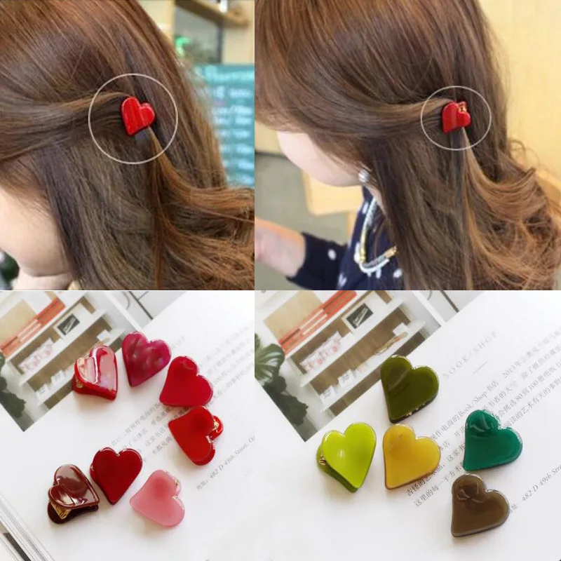 

New hair accessories headdress lovely heart clip with a small clip of the children