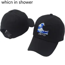 Который в душе вышивка волна папа шляпа японская Бейсболка для женщин и мужчин повседневная изогнутая дышащая Snapback шляпы от солнца Bone