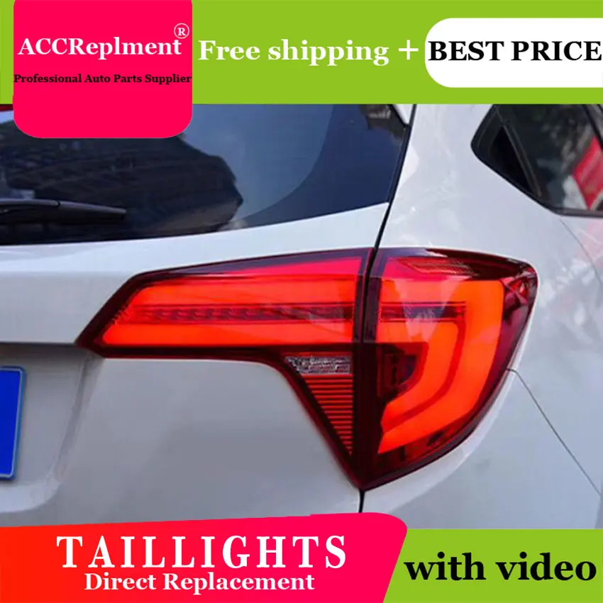 4 шт. автомобильный Стайлинг для Honda vezel задние фонари- для vezel светодиодный задний фонарь+ сигнал поворота+ тормоз+ обратный светодиодный свет
