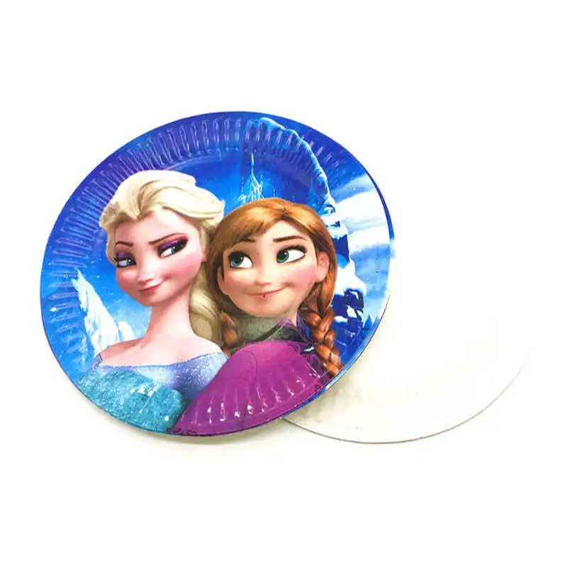 

10pcs/Lot Pop Disney Frozen Elsa Theme Paper Dishes 7inch Disposable Plate Baby Shower Kids Birthday Wedding Decoration Supply