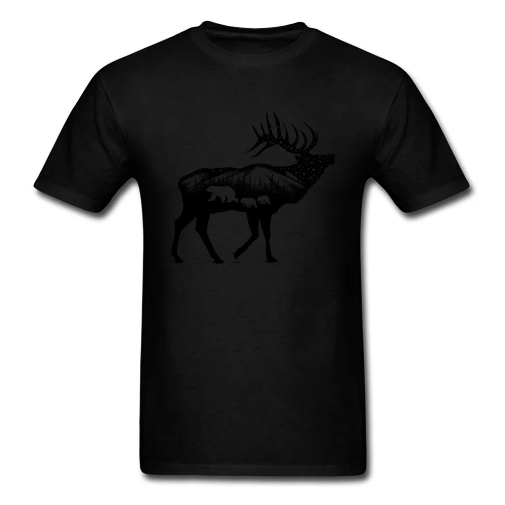 ELK 100% Cotton Fabric Tshirts for Boys Short Sleeve Cool Tops T Shirt Graphic Summer O Neck T-Shirt Normal Wholesale ELK black