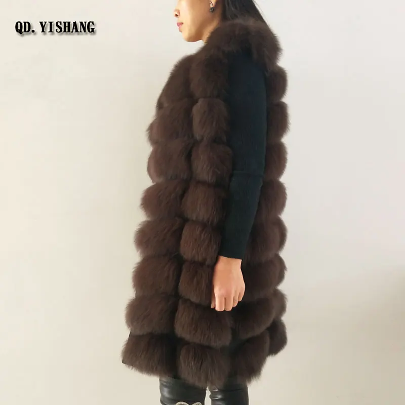 Veste natural brown Renard Être beige Personnalisé Qd black Lady Fourrure Directes Yishang D'usine De Ventes khaki En Nouveau Naturel Rond Gray Col Dark Peut Style Color RpfF4