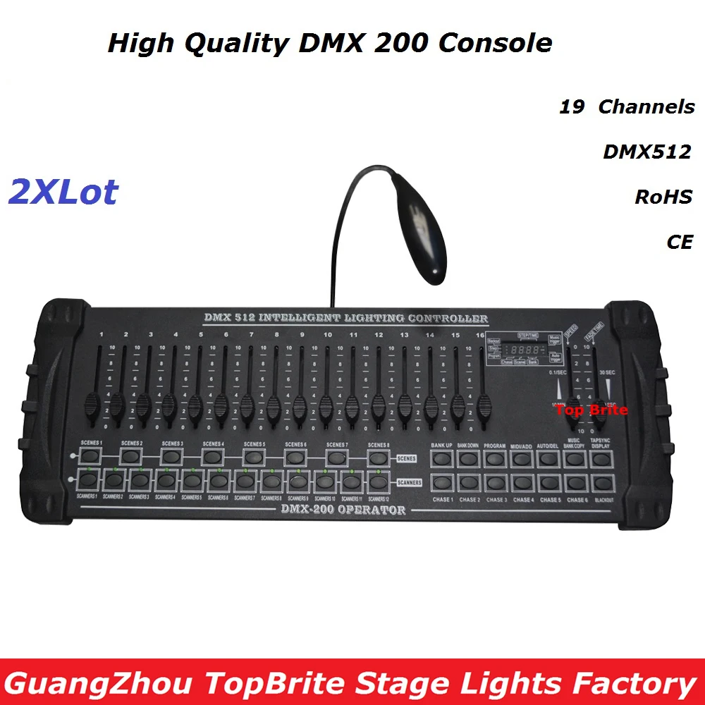 

2XLot Big Discount 192 Channels DMX200 Controller , For Stage Lighting DMX 512 Console DJ Controller Equipments Free Shipping