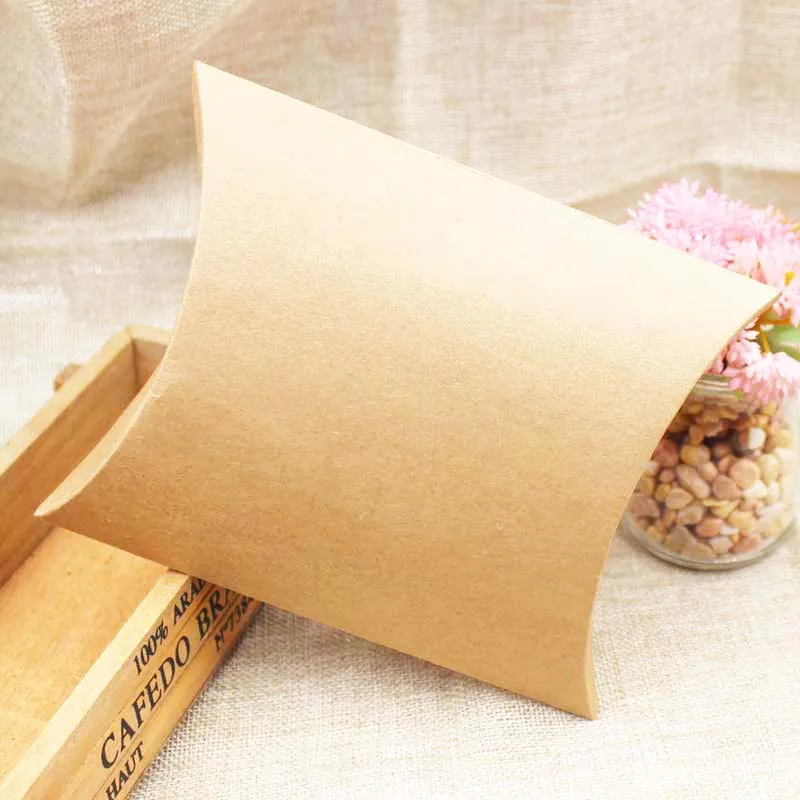 30 шт. большая подушка подарочная упаковка для конфет подарочная упаковочная коробка черный/коричневый/белый картон Подарочная упаковка на заказ за дополнительную стоимость