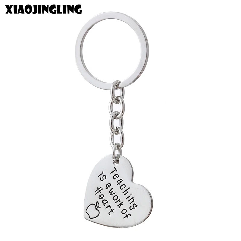 

XIAOJINGLING Fashion Keychains Teacher 's Day Gifts Teaching A Work Of Heart Handbag Car Kry Rings Jewelry Accessories For Women