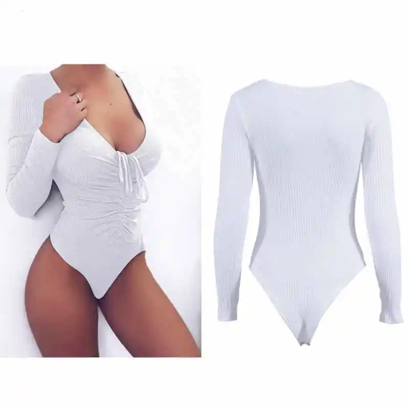 

Womens PLUS SIZE Long Sleeve Stretch Bodysuit Jumpsuits Bodysuits Sexy Female Ladies Leotard Body Top Tshirt