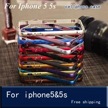 bumper on for iPhone 5sBumper Frame Case Cover for iPhone 5 5S Ultr a Thin Slim case cover for iphone 5 5s Case protective anti radiation aviation aluminum alloy bumper frame case for iphone 5 5s golden