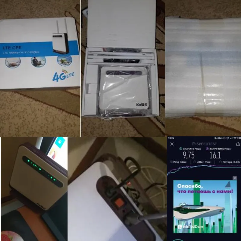 KuWfi 4G WiFi маршрутизатор 300 Мбит/с беспроводной Wi Fi Мобильный LTE 3G/4G разблокированный