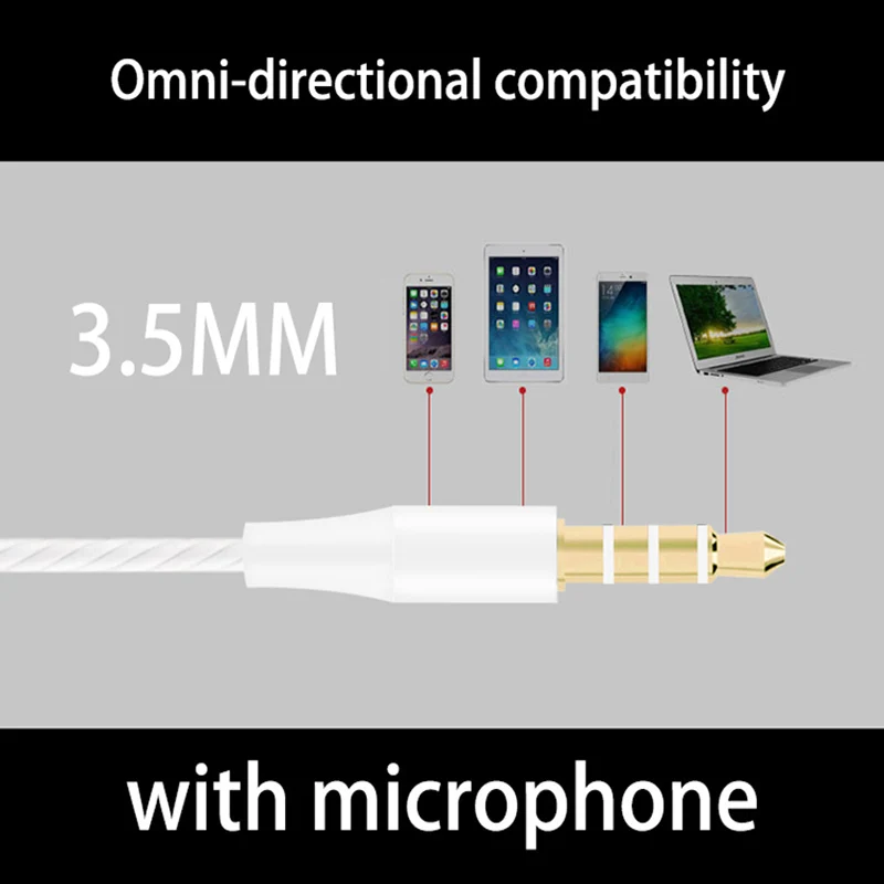 Headphones Music Earphone 3.5mm Sports Headset Gamer Earbuds Control Button Stereo Bass Earphones With Mic For PC Smartphone