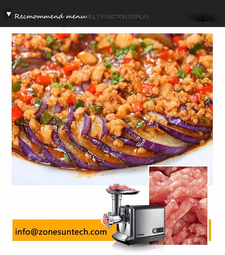 ZONESUN В 220 В сталь мясо резак слайсер, резки для дома или ресторана