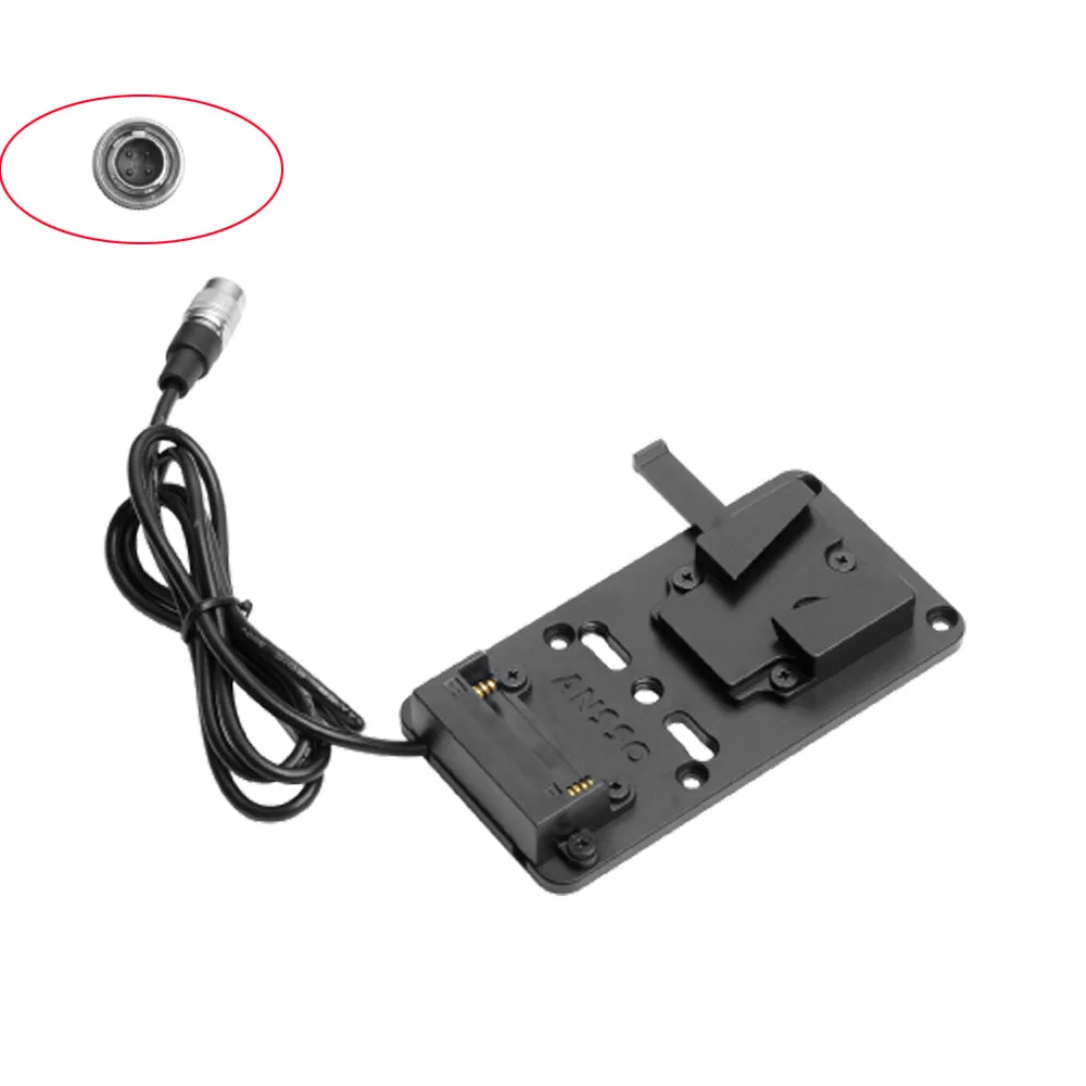 

New V-mount Lock Battery Plate Power Adapter with Hirose 4-Pin Male Cable for ZOOM F8 F4 Sound Devices SD 688 644 633
