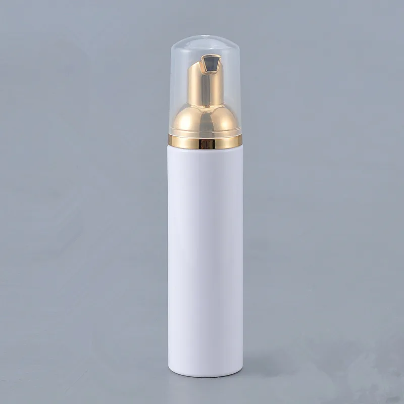 12X30 мл 50 мл 80 мл косметическое средство для очищения лица моющий крем Пластик PET белый жидкое мыло диспенсер для пены с золотой насос пенообразователя - Цвет: 80ML  35MM X 158MM