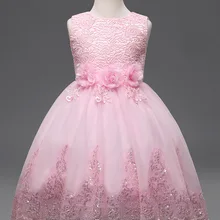 Платье для маленьких девочек, расшитое блестками Одежда для девочек-подростков от 4 до 12 лет детское розовое праздничное платье принцессы для вечеринки и свадьбы