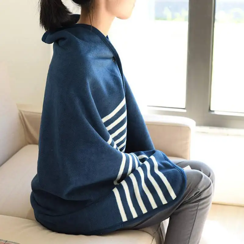 منقوشة لبس دافئ الفانيلا بطانية المنزل كنبة مكتب السفر طائرة الساقين الركبة كسول رمي التفاف وشاح شال الرأس المعطف البطانيات