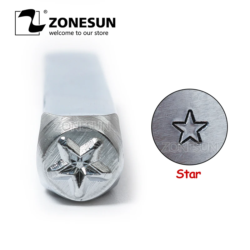 

ZONESUN Star Jewelry Stamping Metal Alphabet LOGO Steel Stamps Mold Marking Tool Punch Die For Gold Ring Bracelet Necklace