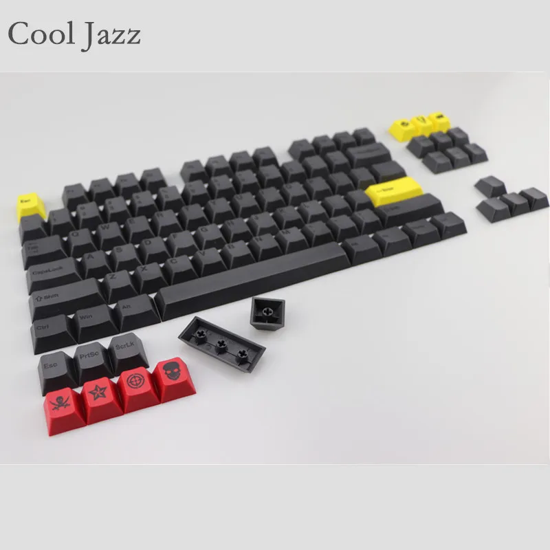 

Cool Jazz dye subbed keycap set 96 keys cherry profile for 87 usb wried mechanical gaming keyboard puller pbt keycaps