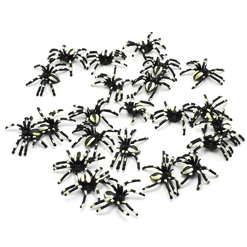 

5Pcs /Set Joke Spider Toy Small Mini Scary Spider Halloween Party Props Decoration Horror Joke plastic Toy