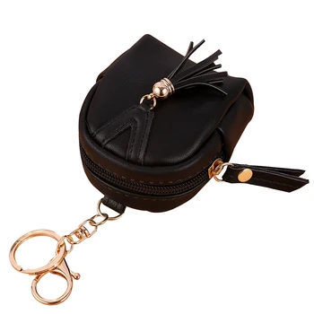 

Fashion Women Tassels Zip Faux Leather Coin Pouch Mini Key Chain Backpack Bag