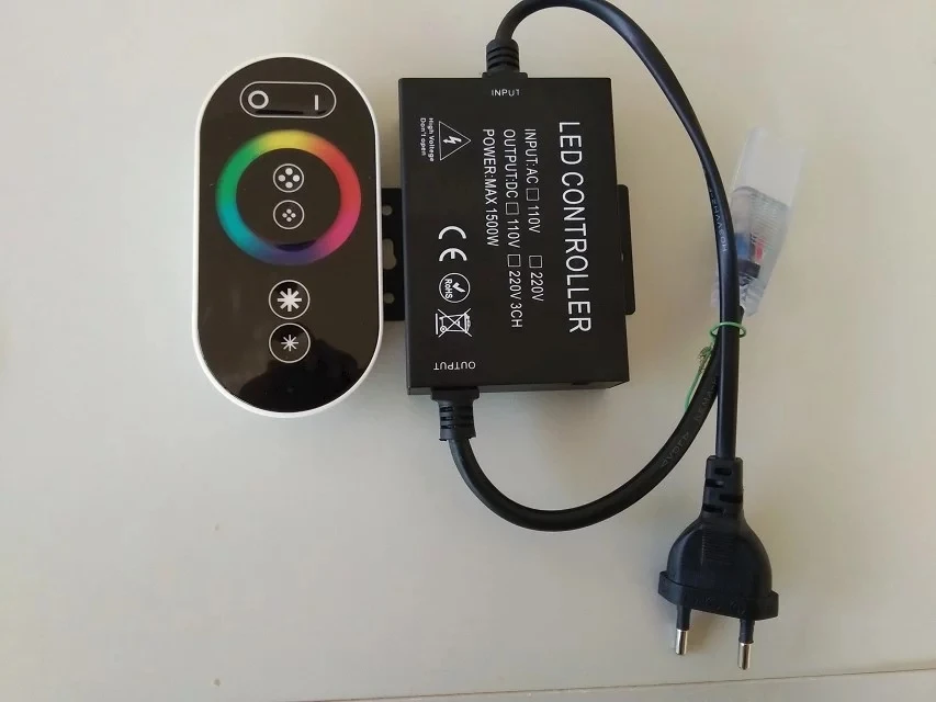 Контроллер RGB высокого напряжения 110 В 220 1500 Вт 10 шт. сенсорный пульт