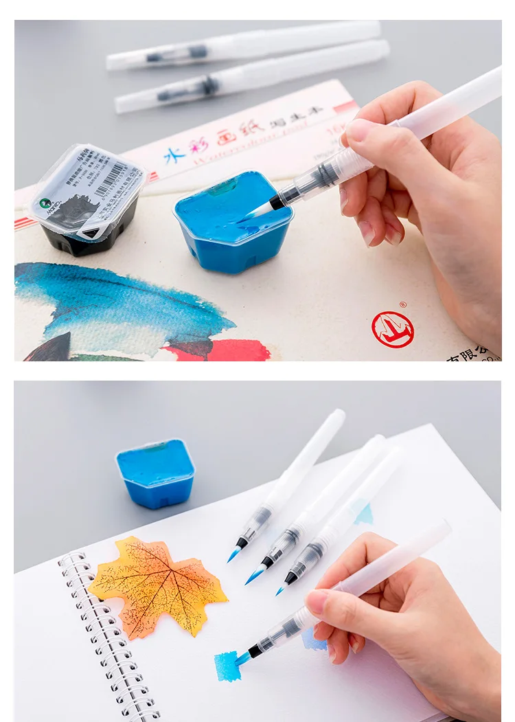 Многоразовая Акварельная кисть, ручка, портативная мягкая кисть, водная цветная ручка для письма, для начинающих, рисование, художественные маркеры, принадлежности