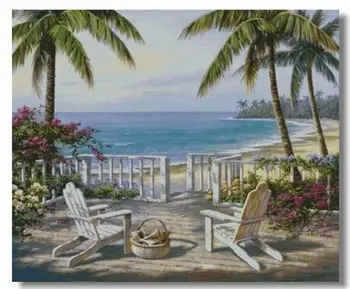 

Casual scenery Seaside,beach Handmade Needlework Embroidery DIY Cross Stitch Kits Crafts 14CT Unprinted Home decor wall Arts