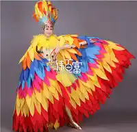 Limited new luxury Stage clothes for singers Opening dance Feather headdress dance dress
