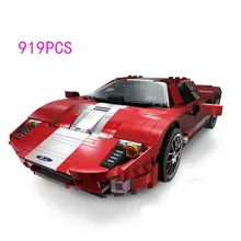 919 шт. dream cars 1:15 масштаб fords mustang красные спортивные автомобили Moc строительные блоки модель кирпичи игрушки коллекция для детей Подарки