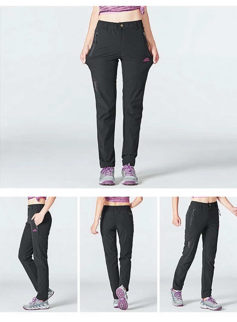 LoClimb эластичные нейлоновые походные брюки для мужчин/женщин, спортивные быстросохнущие брюки для мужчин, Горные/велосипедные/треккинговые брюки AM228