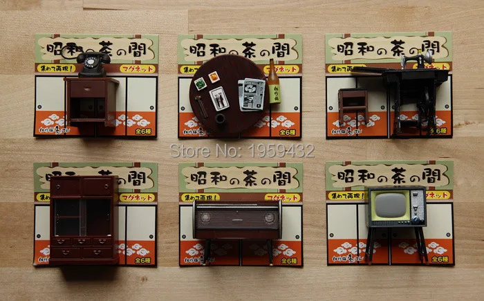 6 шт./компл. винтажная японская мебель кукольный домик Миниатюрный холодильник магнит мебель деревянная кукольная мебель