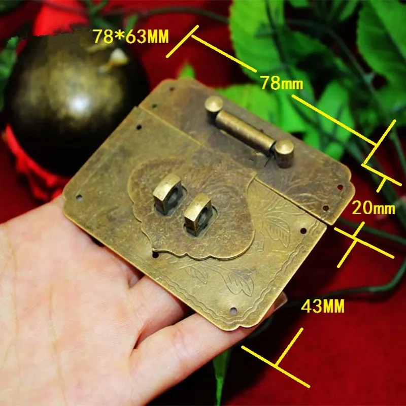 Antique Brass Latch Decorative DIY Gift Wine Wooden Box Suitcase Case