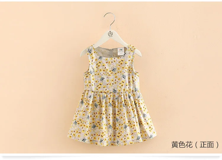 2018 Summer 2-10 Years Sexy Heart Shape Backless Floral Full Print Princess Dance Party Prom Little Kids Girl Cottoning Dress (3)
