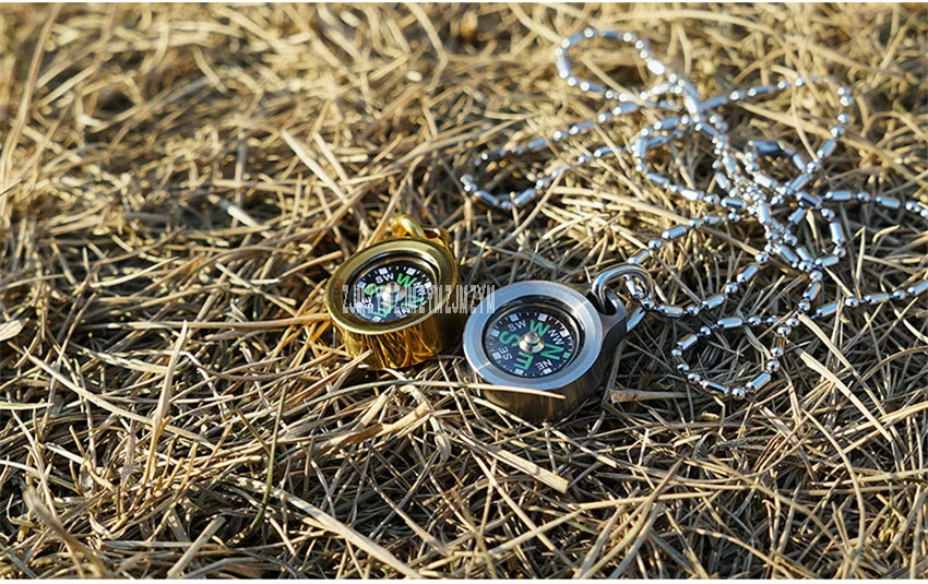 Liga de Titânio Navegação para Atividades ao ar Acampamento Caminhadas Portátil Bronze Bolso Bússola Dourada Livre Cps-ti Diâmetro 25mm - 3 Esporte e Lazer