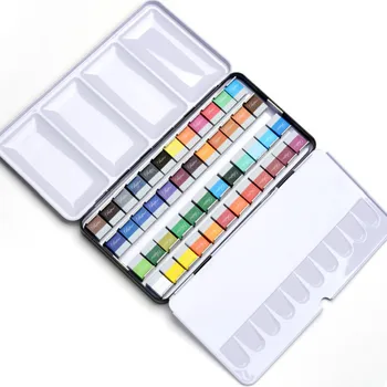 

Watercolor Paint 12/24/48 Colors Pigment Set Acuarelas Profesionales Solid Art Water Color Paints Brush Pen Palette Art Supplies