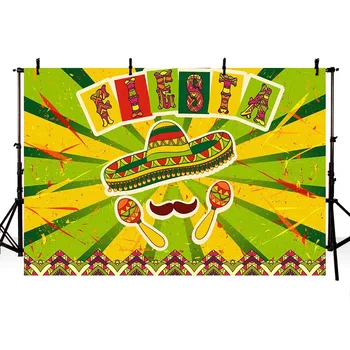 

NeoBack Photography Backdrop Cactus Carnival Holiday Party Mexican Party Banner Decorations Background Photobooth Photo