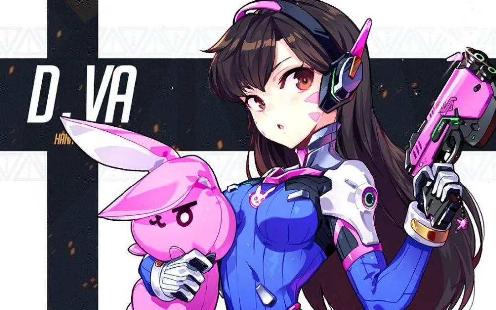 OW D. VA/футболка унисекс с короткими рукавами для косплея розового кролика, Футболки унисекс Dva, футболка, Лонгслив для пары D. va, косплей