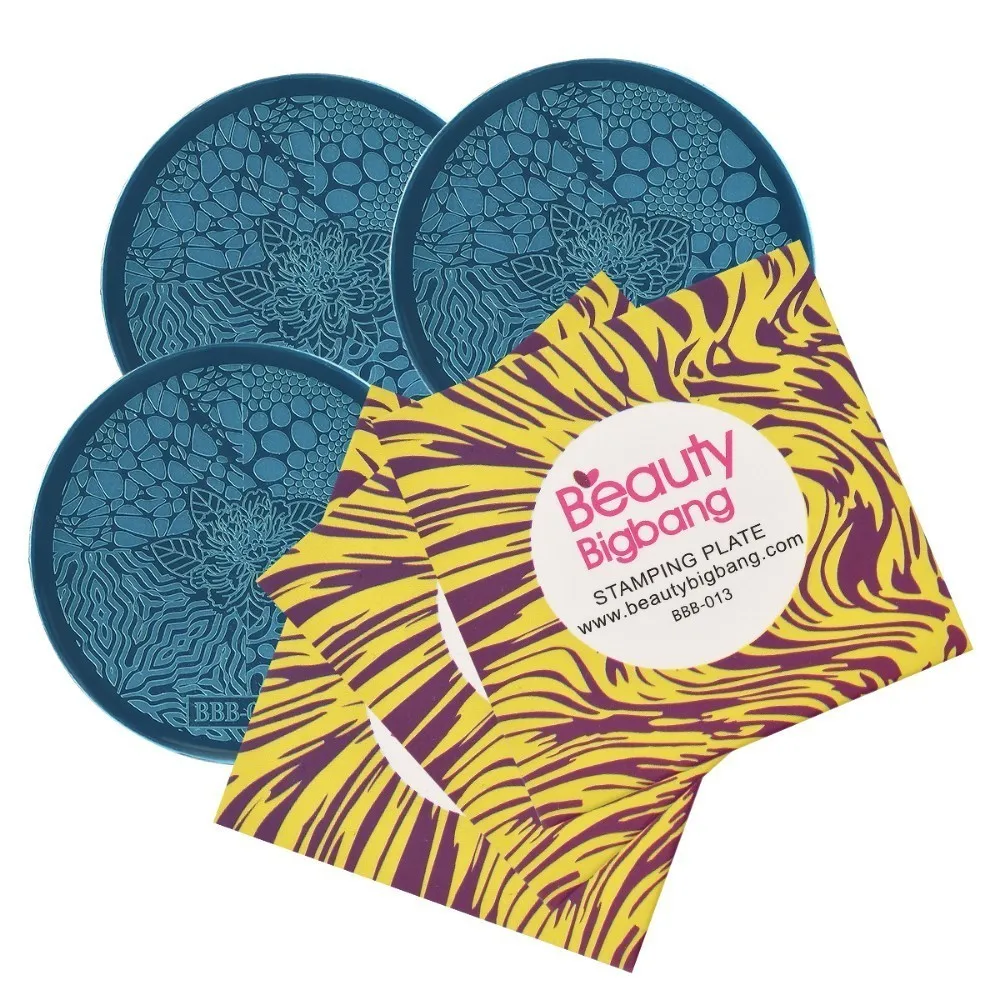 

1 Pc BeautyBigBang Round Nail Template Leopard Flower Stamping Plate Stainless Steel Image DIY Nail Tool Shipping From China