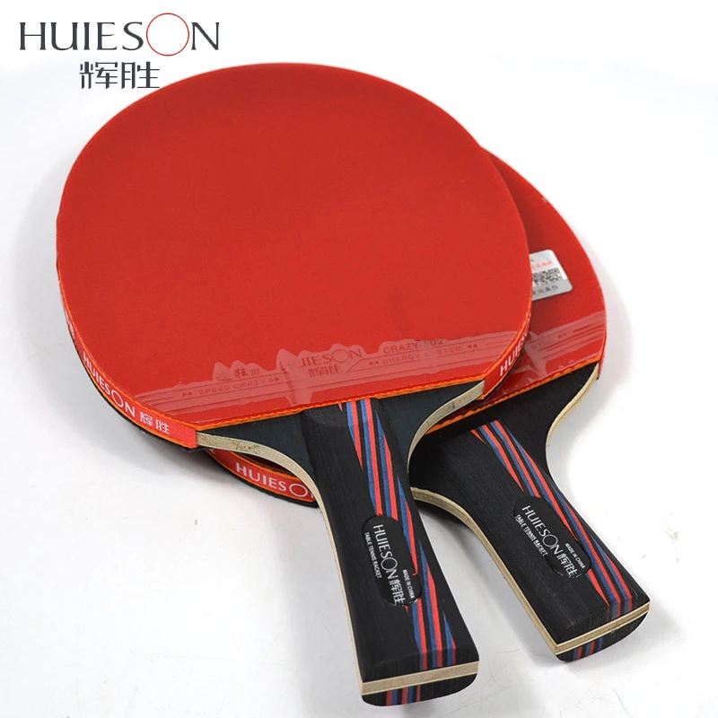 HUIESON مضرب تنس طاولة ألياف الكربون شفرة مزدوجة الوجه البثور في المطاط مضرب مضرب ترابيزة تنس مع حقيبة أعلى أوصى
