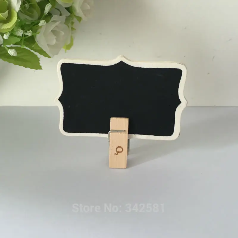 5 Wooden Rectangle Clothespins Hanging Mini Labels Escort Card, Food