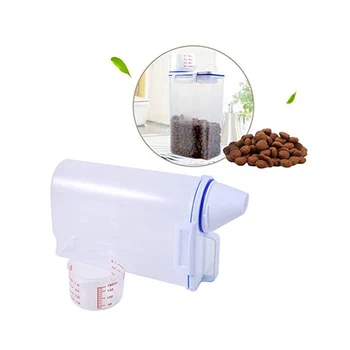 

Pet Dog Feeder Storage Food Sealed Container Anti-oxidation Dry Food Dispenser Fresh Box Dog Bucket With Measuring Cup