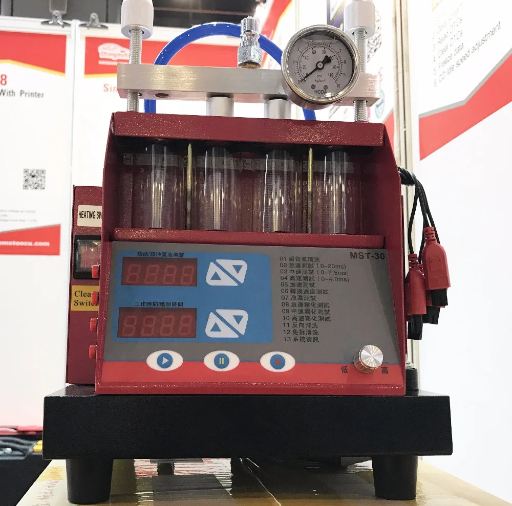 

2018 Free Shipping & New Design Auto Ultrasonic cleaning Machine Fuel Injector tester and Cleaner MST-30 four 4 Cylinder