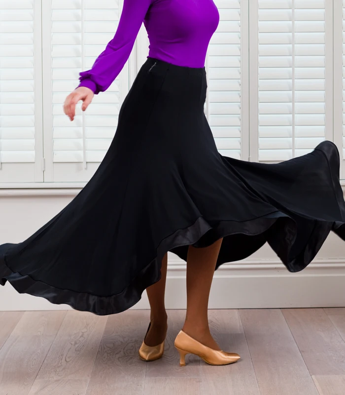 customize big swing black flamenco skirts ballroom dance skirts women's