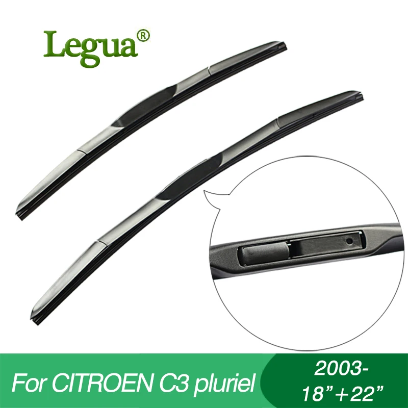 

Legua Wiper blades for Chevrolet C3 pluriel(2003-),18"+22",car wiper,3 Section Rubber, windscreen wiper, Car accessory