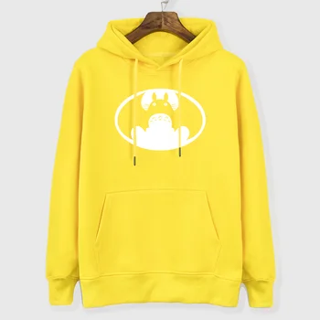 

Fashion Streetwear 2018 Autumn Winter Women's Clothes Female Sweatshirt BATMAN VS TOTORO Anime Kawaii Hoody Kpop Hoodies Lady