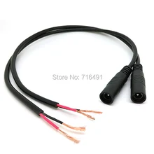 20AWG 10pcs / lot Straight DC Power Plug 5.5X2.1mm Female Single Head Jack with Cord Connector Cable for cctv camera 40cm