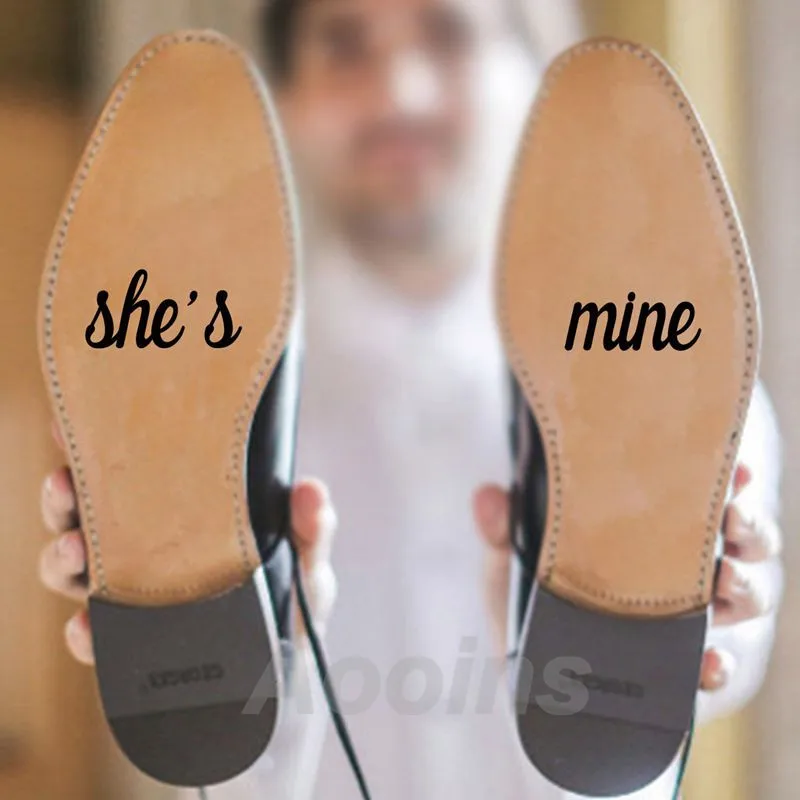 

She Is Mine Vinyl Decal Sticker , Groom Bride Vinyl Sticker , Marriage Wedding Accessories Novelty Shoes Vinyl Adhesives Mural