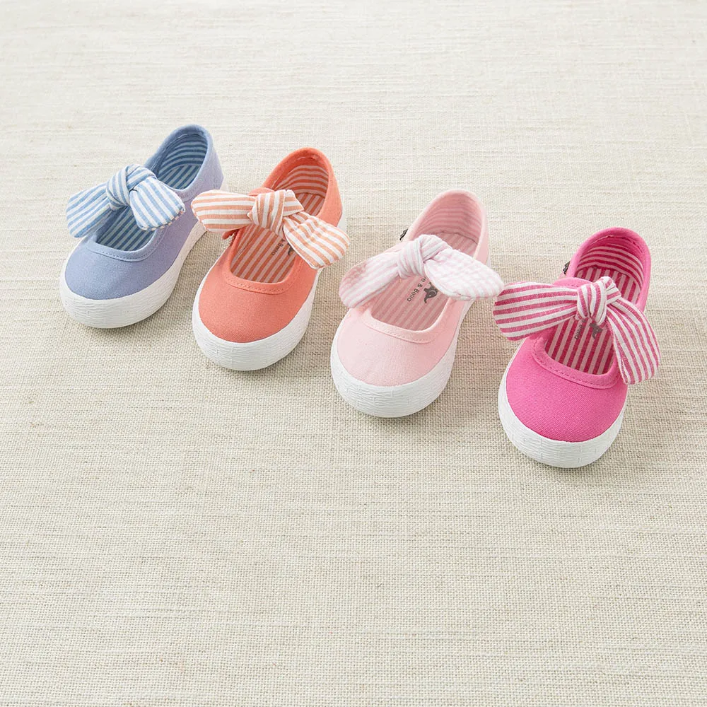 DB4719  Dave & Bella baby spring  new striped canvas shoes blue pink rose casual shoes  4 colors