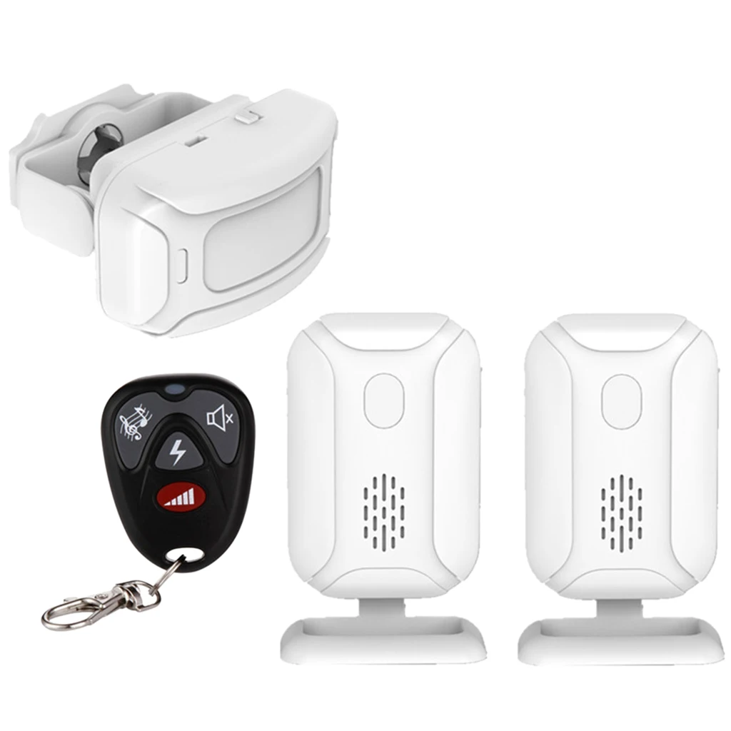 Automatic Door Bell Wireless Alert Security Commercial Office Welcome Chime 1 Infrared+2 Receiver 