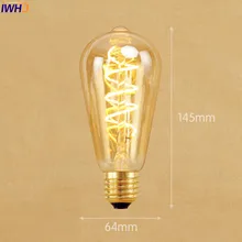 IWHD стиль! Лампочки лампы 220 V E27 st64 4 Вт Bombillas старинная лампочка подвесной светильник в стиле ретро ампулы Decoratives A19 G80 G95