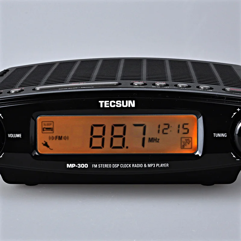 TECSUN MP 300 радио FM стерео DSP USB MP3 плеер настольные часы ATS будильник портативный