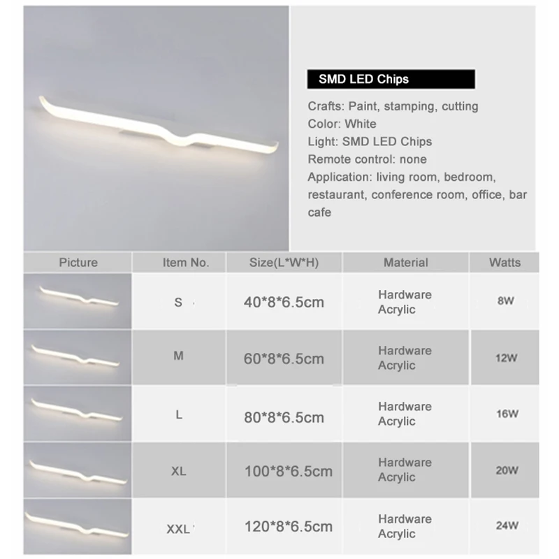 Белый цвет, современные светодиодные Настенные светильники, лампа для гостиной, настенные светильники для спальни, макияж, гардеробная, ванная комната, светодиодная зеркальная лампа, светильники
